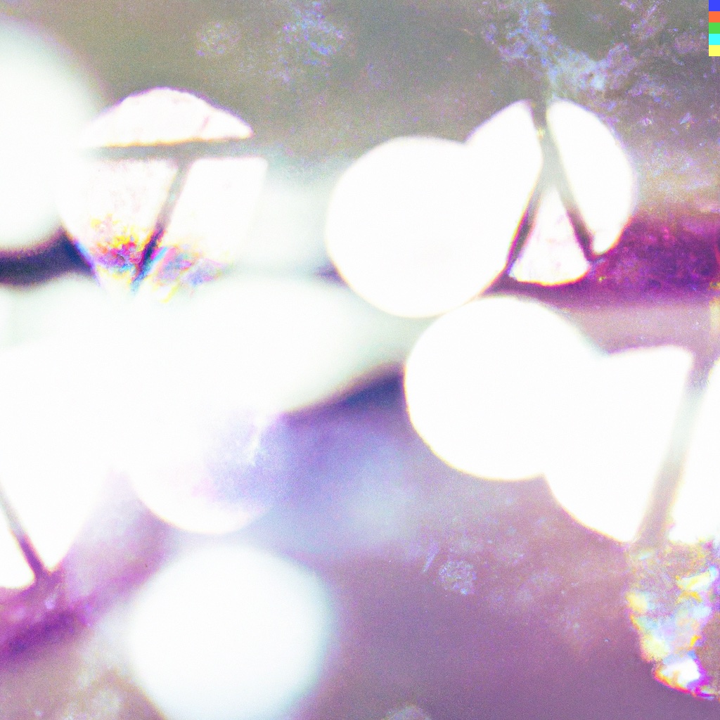 Violet, chatoyant, translucide